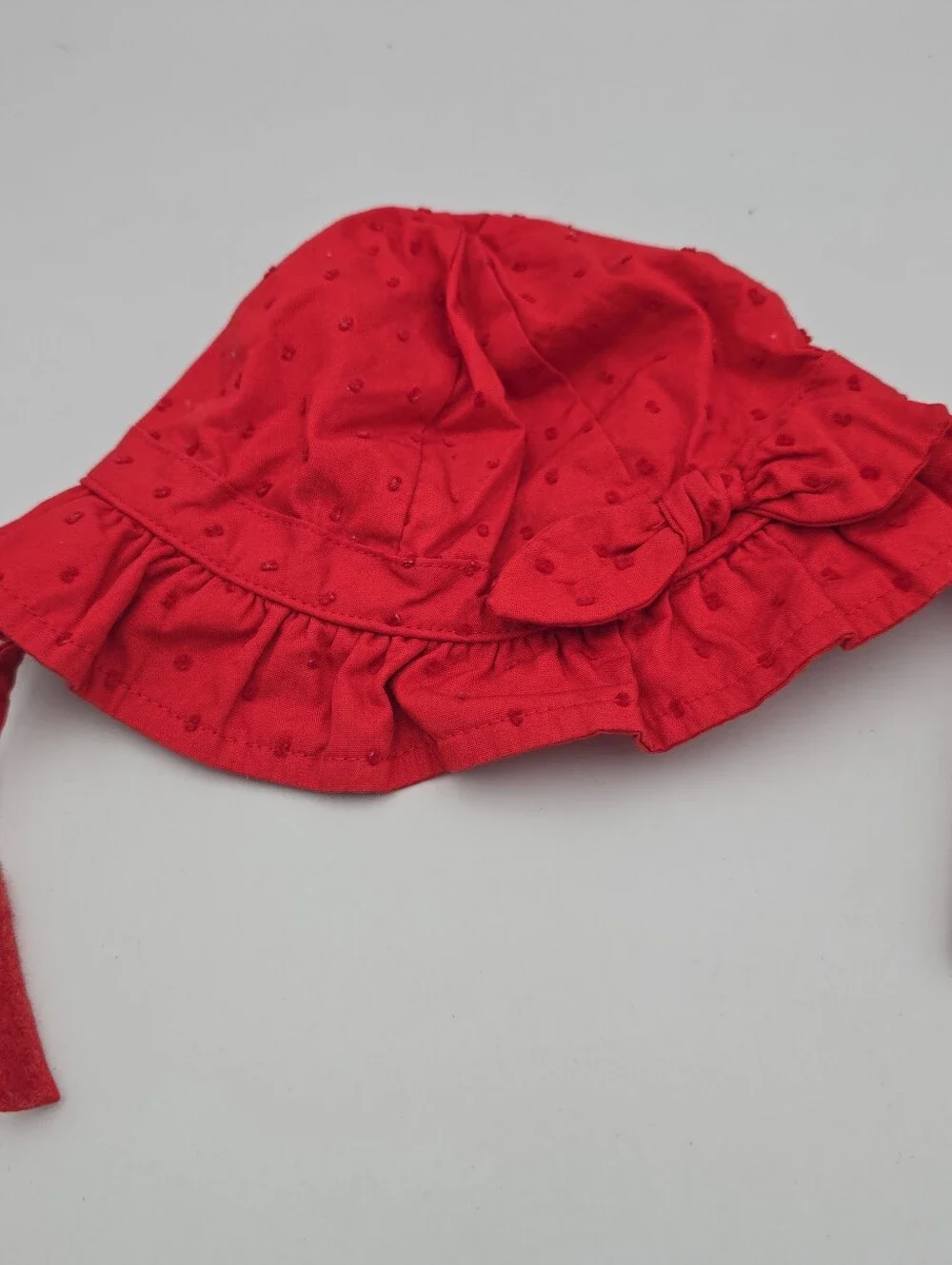 Gymboree Infants Girls Cotton Red Sun Bucket Hat Size 0-3 Months